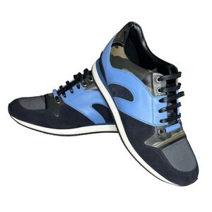 Dior Homme Men's Blue Camo Suede Leather Low Top‎ Sneakers 9.5 US